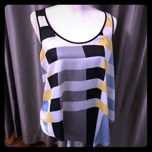 Rachel Roy color block asymmetrical tank